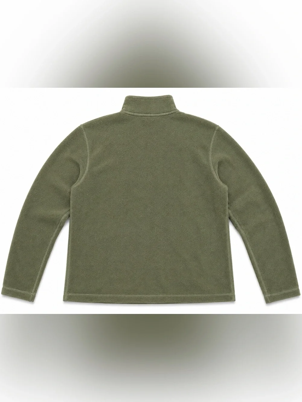 The North Face Mens Olive Green Quarter-Zip Fleece Pullover Sweater Large